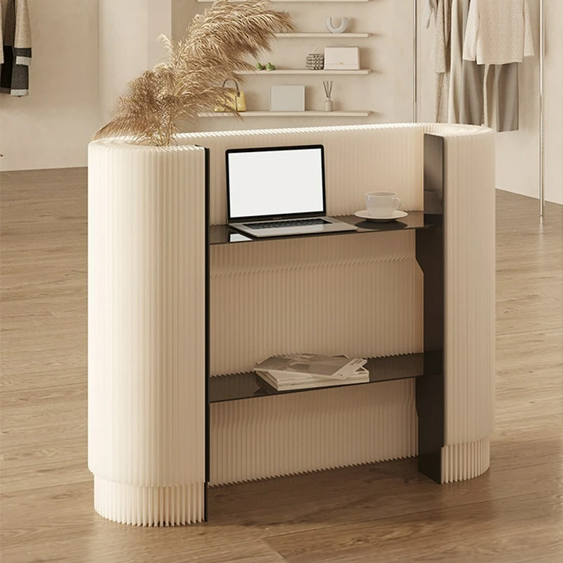 

Customizable Front Desk Welcome Reception Desk Cashier Clothing Store Small Simple Counter Shopping Mall Exhibition Mobile Bar