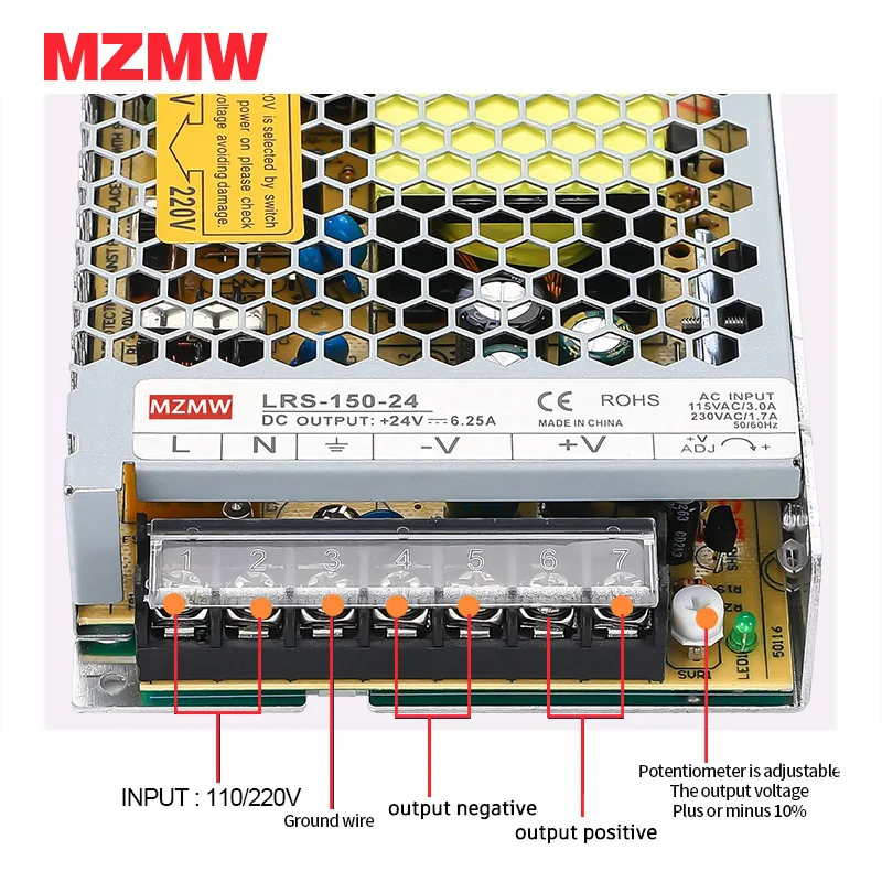 초박형 스위칭 전원 공급 장치, 산업용 SMPS LRS-350 LED 변압기 LRS-200, AC 110V/220V to DC, 35W, 50W-350W, 400W, 12V, 24V