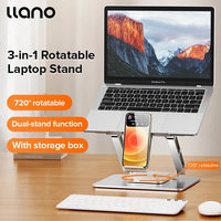 LLANO Laptop Stand 720° Dual-axis Rotation Adjustable Bracket Elevator Aluminum Laptop Riser Holder