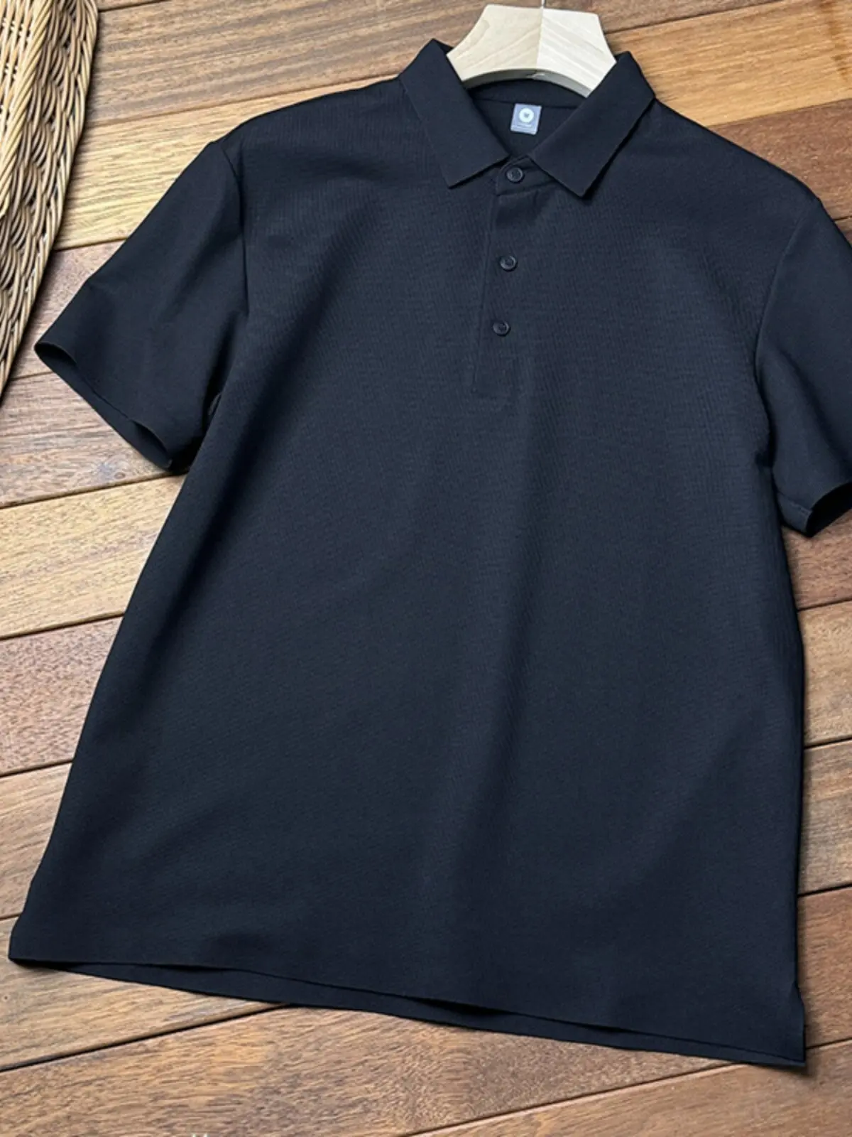 Cold-sensitive functional fabric, men's seamless pressing, breathable elastic POLO shirt, short-sleeved T-shirt