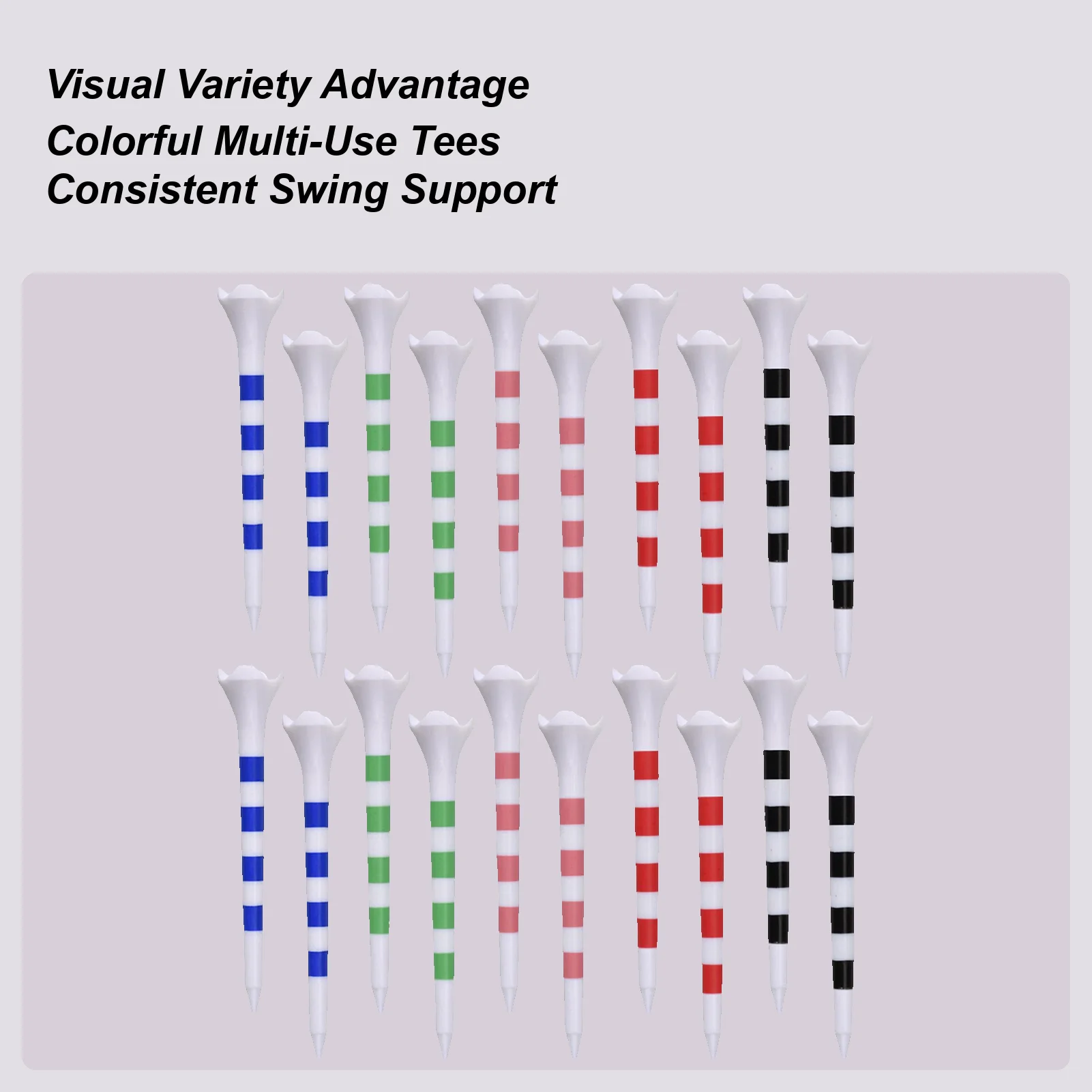 

Tees For Golf Outdoor Indoor Golf Tees Training 20 Pieces Striped Ball Holder For Professional Player Beginner Women Father Dad