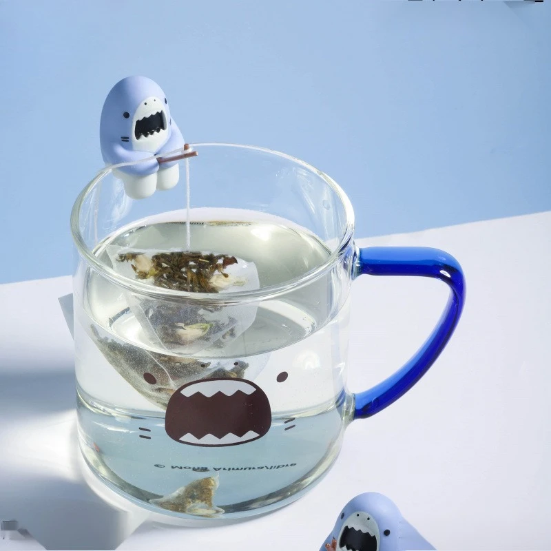 

430ml Shark Glass Cup Cute Shark Fishing Mugs Coffee Cups Water Bottle Milk Cup Whiskey Glass
