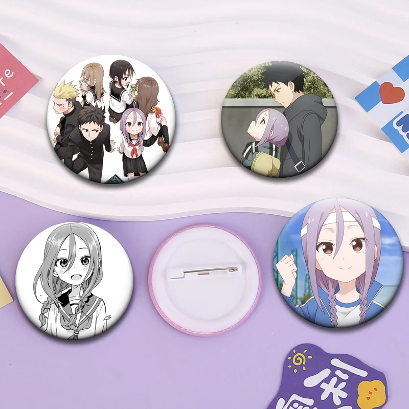 Anime When Will Ayumu Make His Move Button Pins Ayumu,Urushi Cartoon Badge Fashion Round Brooches for Backpack Accessories Gifts