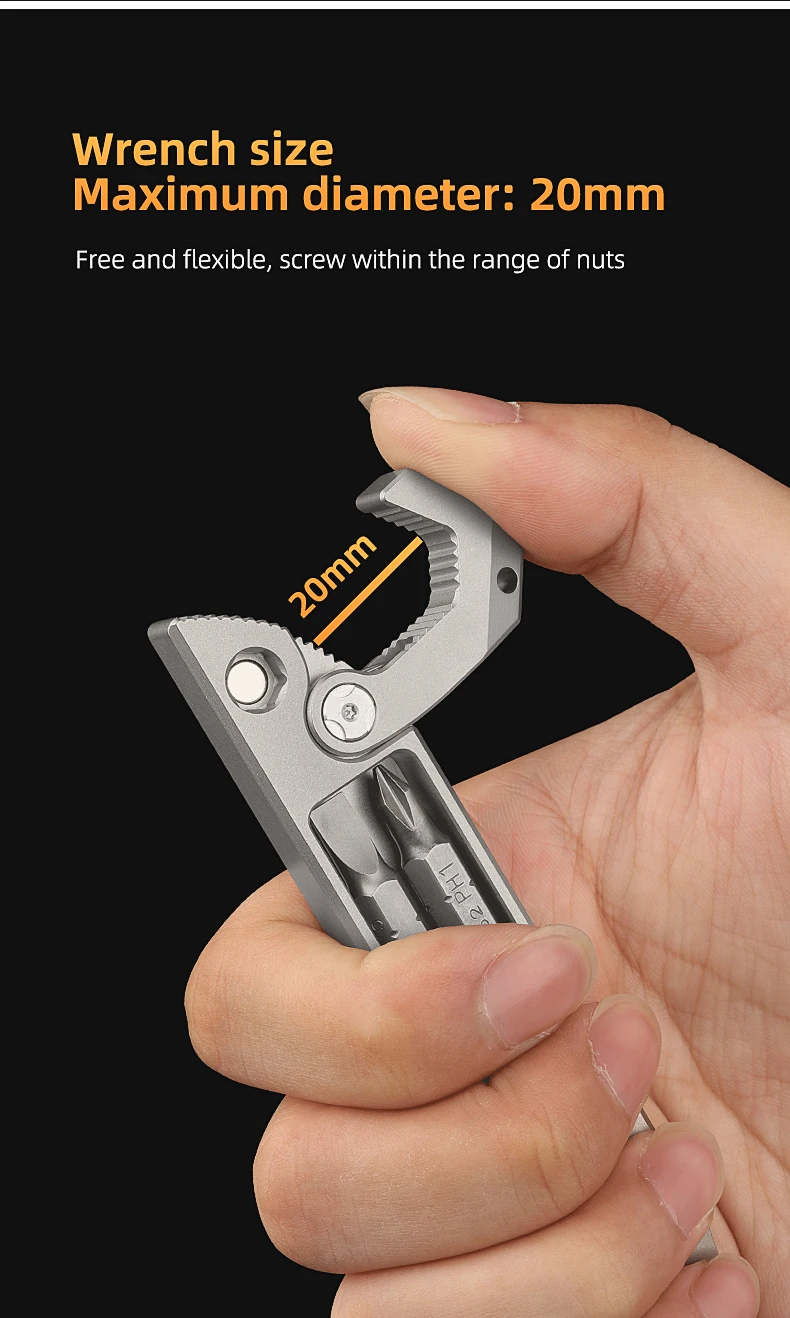 TC4 Titanlegierung Brecheisen Flaschenöffner Schraubendreher EDC Multifunktionswerkzeug Schraubenschlüssel Handwerkzeug für Outdoor und Camping – Detail 25