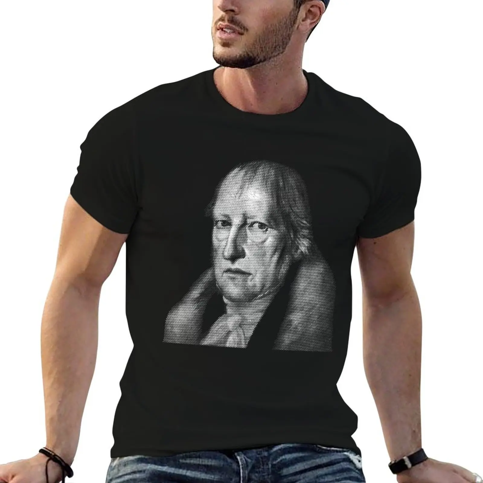 Camiseta con retrato del filósofo Hegel, camisetas para hombre, camiseta de algodón, camiseta de lujo para hombre, camiseta de diseñador