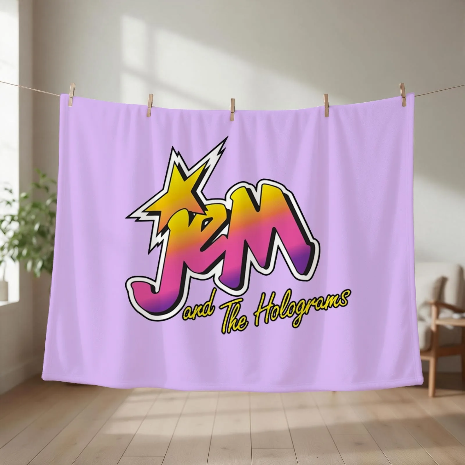 Jem and the holograms Throw Blanket couch cozy soft plush fuzzy picnic outdoor blanket