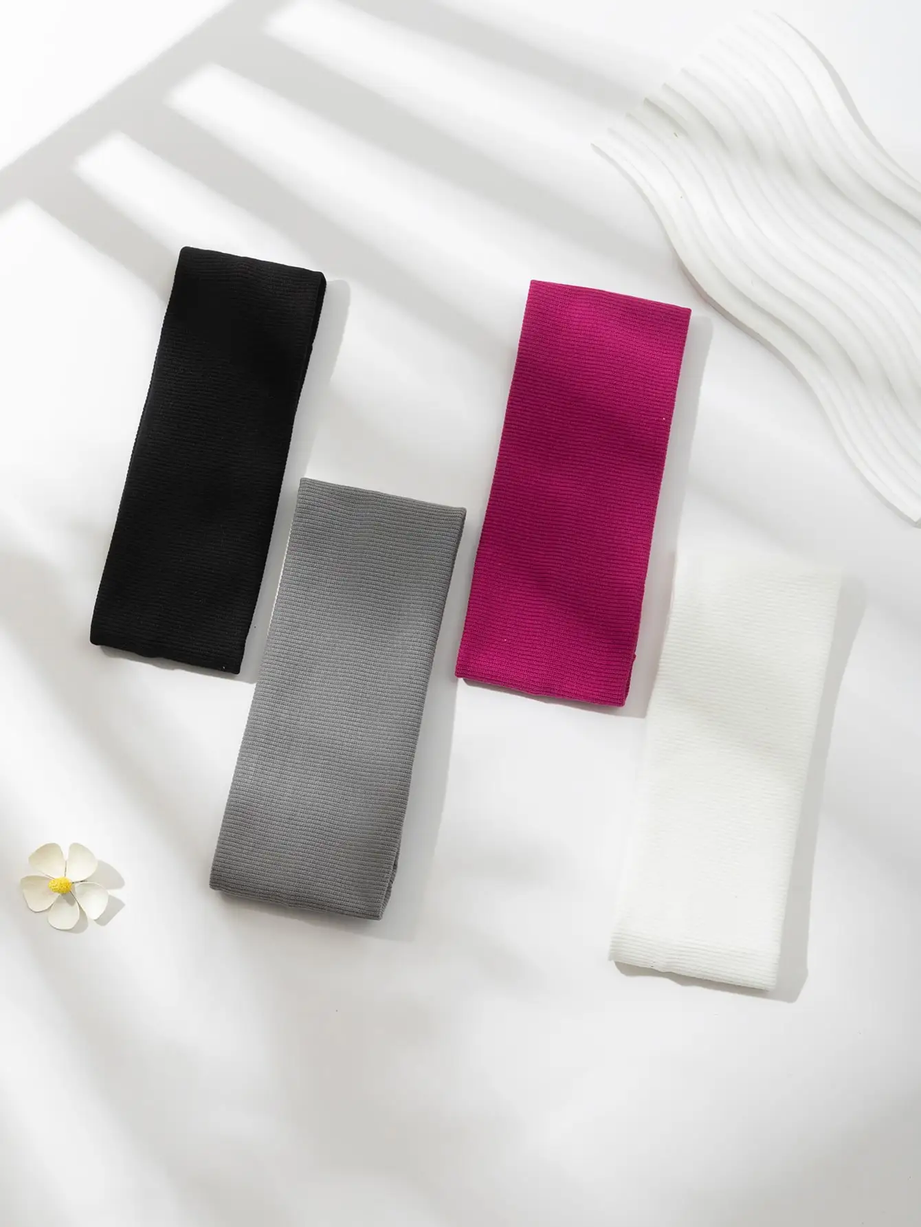 4Pcs Einfache Mode Frauen Einfarbig Elastische Haarbänder Nette Gesicht Waschen Make-up Haar Band Vintage Sport Laufen Yoga stirnbänder