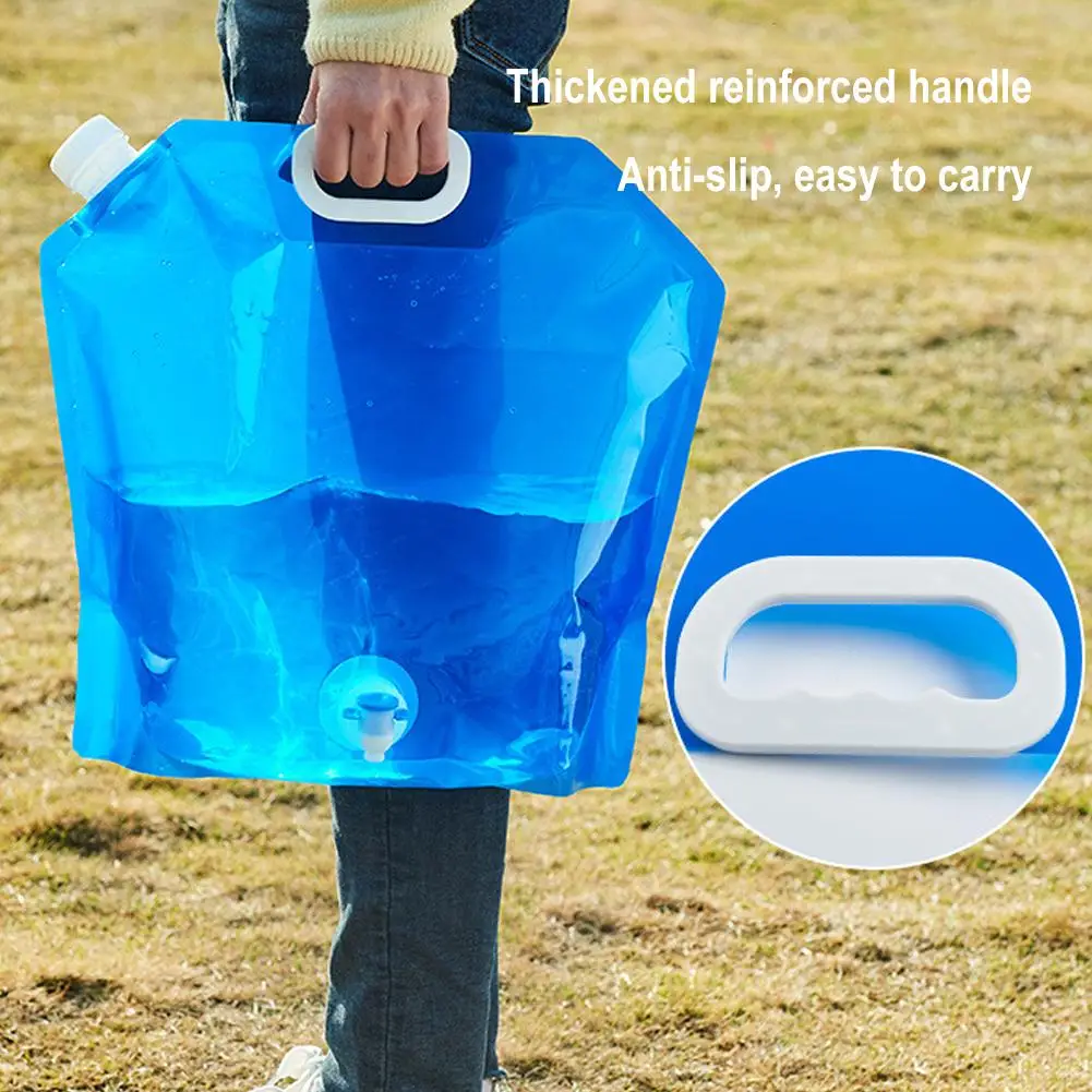 5/10L Camping Water Bag Portable Folding Water Bucket Large Water Container Outdoor Travel Pouch Can Camping Supplies