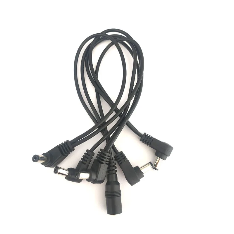 1Pcs สีดำ5 Way กีตาร์ Daisy Chain สายเคเบิล Splitter สำหรับ9V อะแดปเตอร์ Boss กีต้าร์ไฟฟ้า