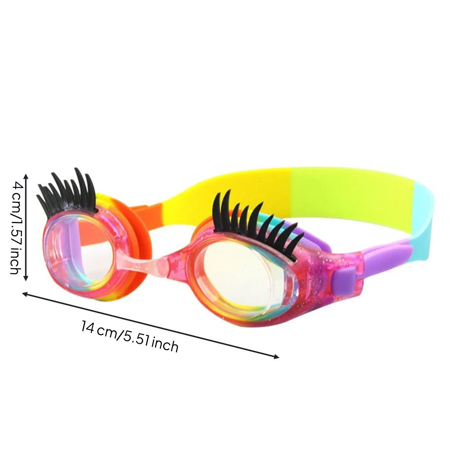 Child Swim Goggles with Storage Case Cute Eyelash Design Anti Fog Waterproof Swimming Glasses for Kids Open Water view 3