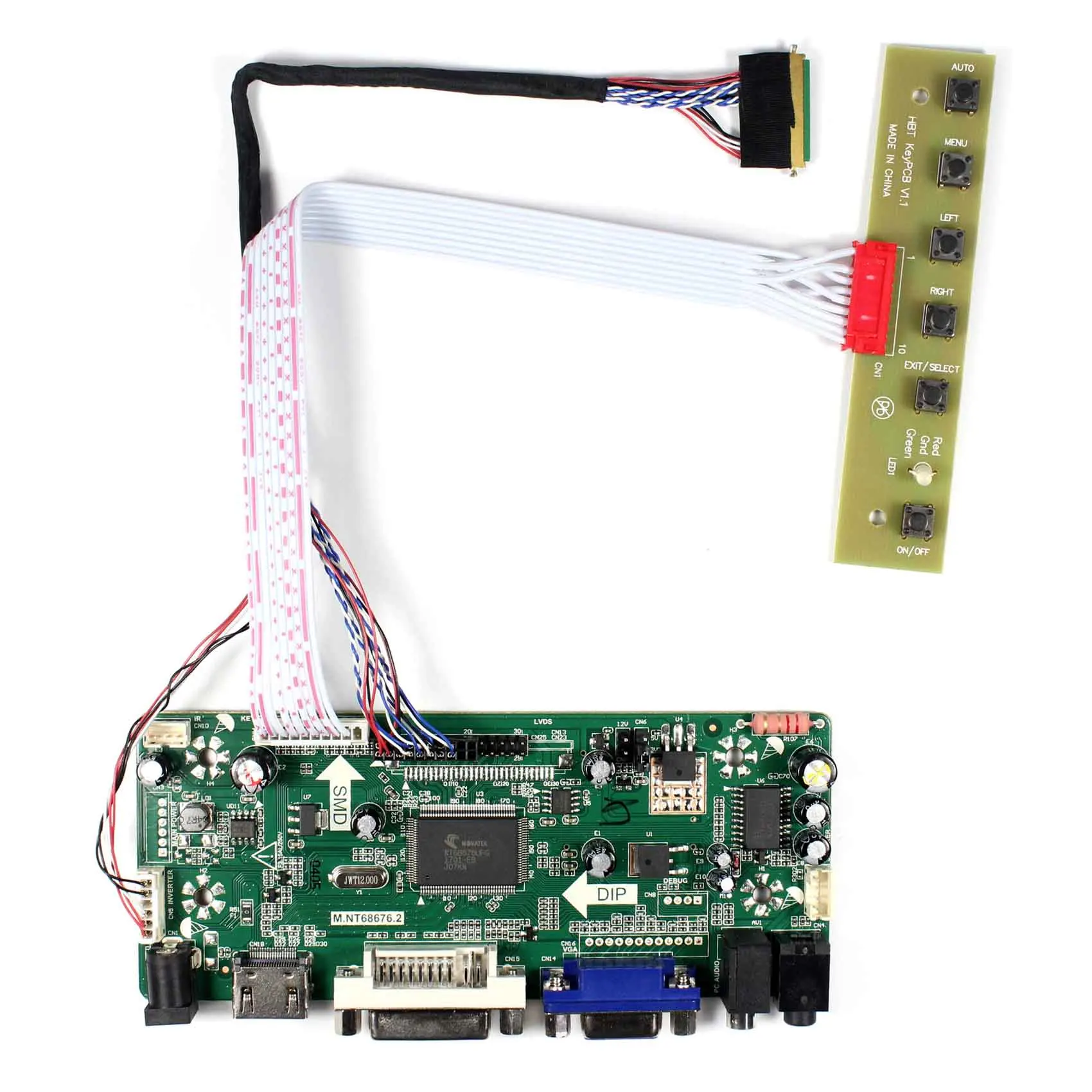 Pcb Circuit Boards Driver Board  Vga Dvi Audio Lcd Board for 40pin Lvds 1366x768 LCD Screen
