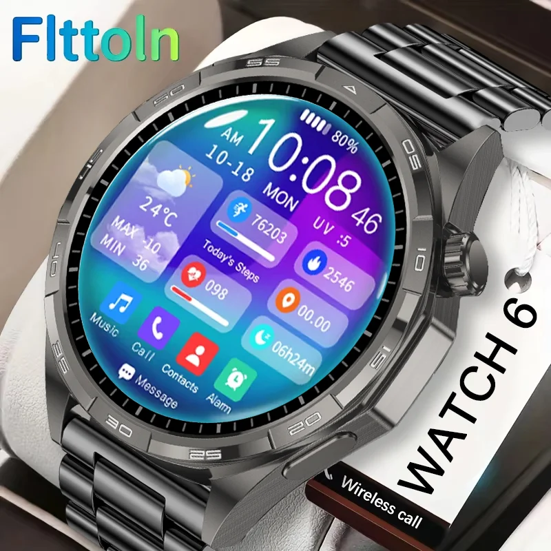 

New Watch GT6 Smart Watch Men AMOLED Screen GPS Track Always Show Time Heart Rate BT Call Waterproof Altitude Sports Smartwatch