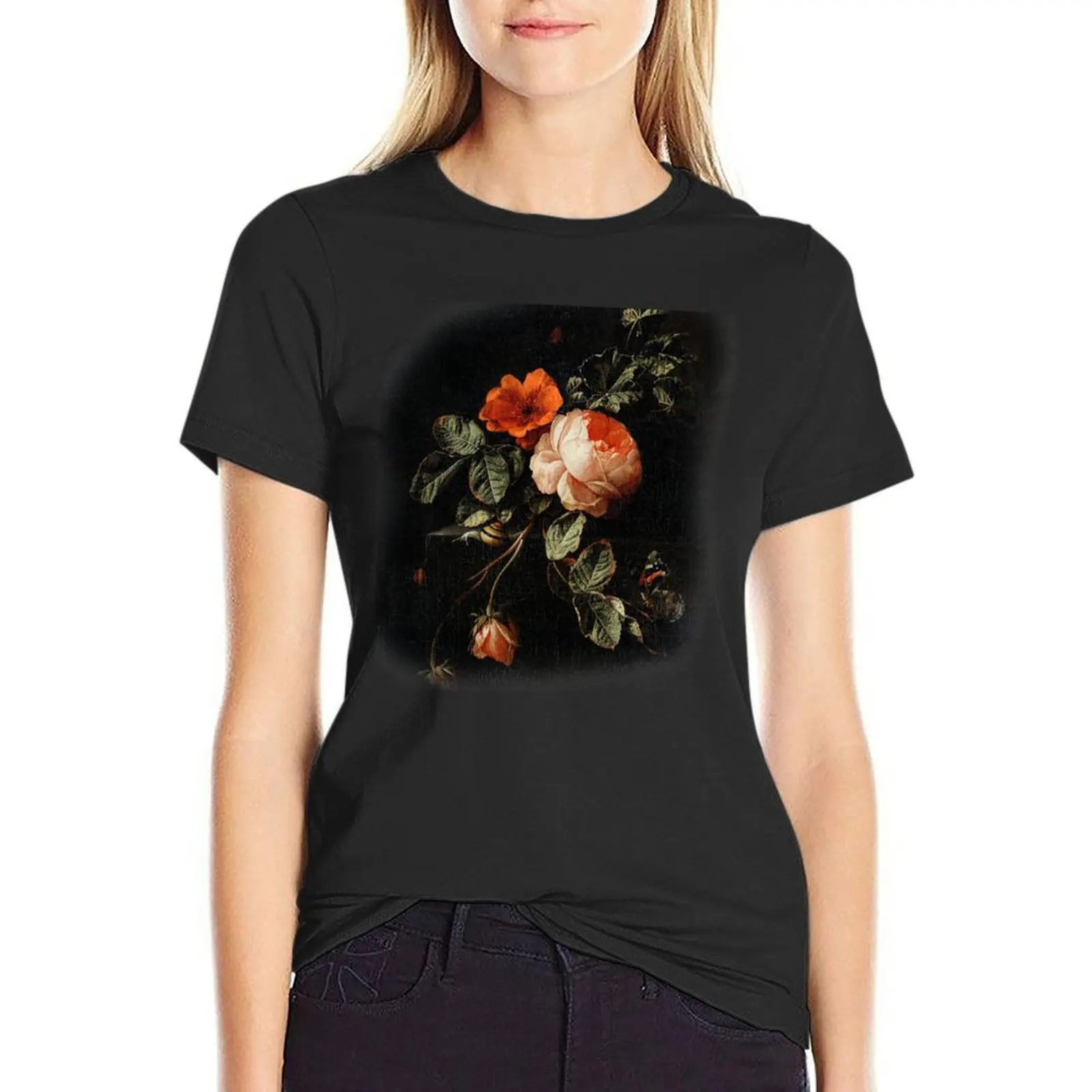 Roses T-Shirt shirts graphic tees quick-drying graphics funnys t-shirts for Women loose fit