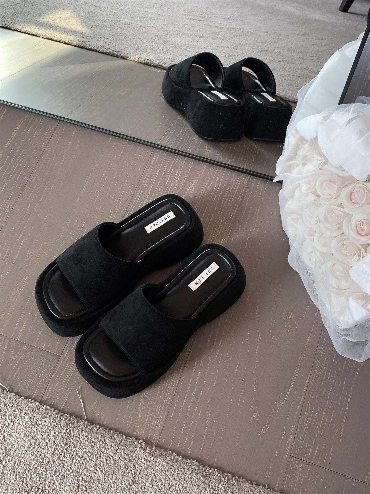 Women's Platform Slippers Summer Outdoor 2026 New Popular Trendy High-heeled Wedge Open-toe Slip-on Sandals