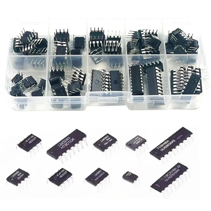 10 kinds 85PCS  of specifications IC NE555 LM324 integrated circuit chip kit DIP direct insertion single precision timer