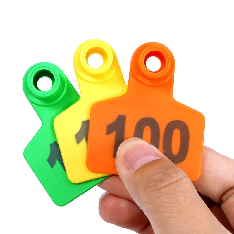 100Pcs High Quality Cow Sheep Pig Ear Tags Customizable Number Ear Tags Farm Animal Identification Ear Tags Livestock Supplies