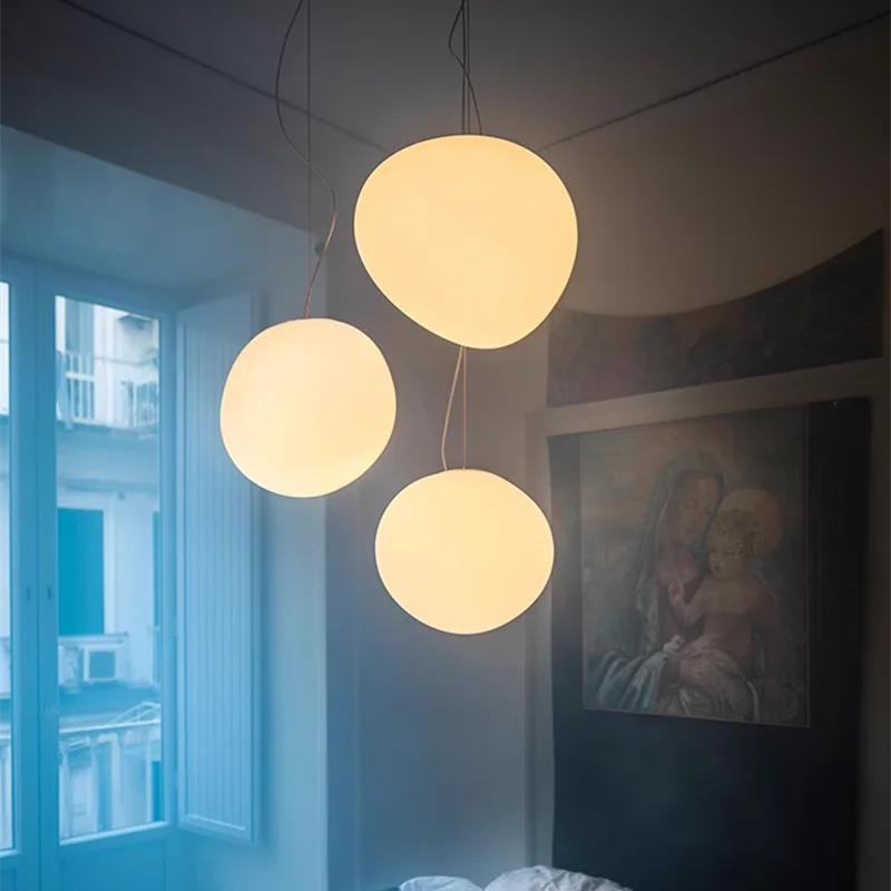 Irregular Glass Ball Pendant Light Creative Foscarini Gregg linear pendant lighting For Villa  Bedroom Staircase Hanging Lamp