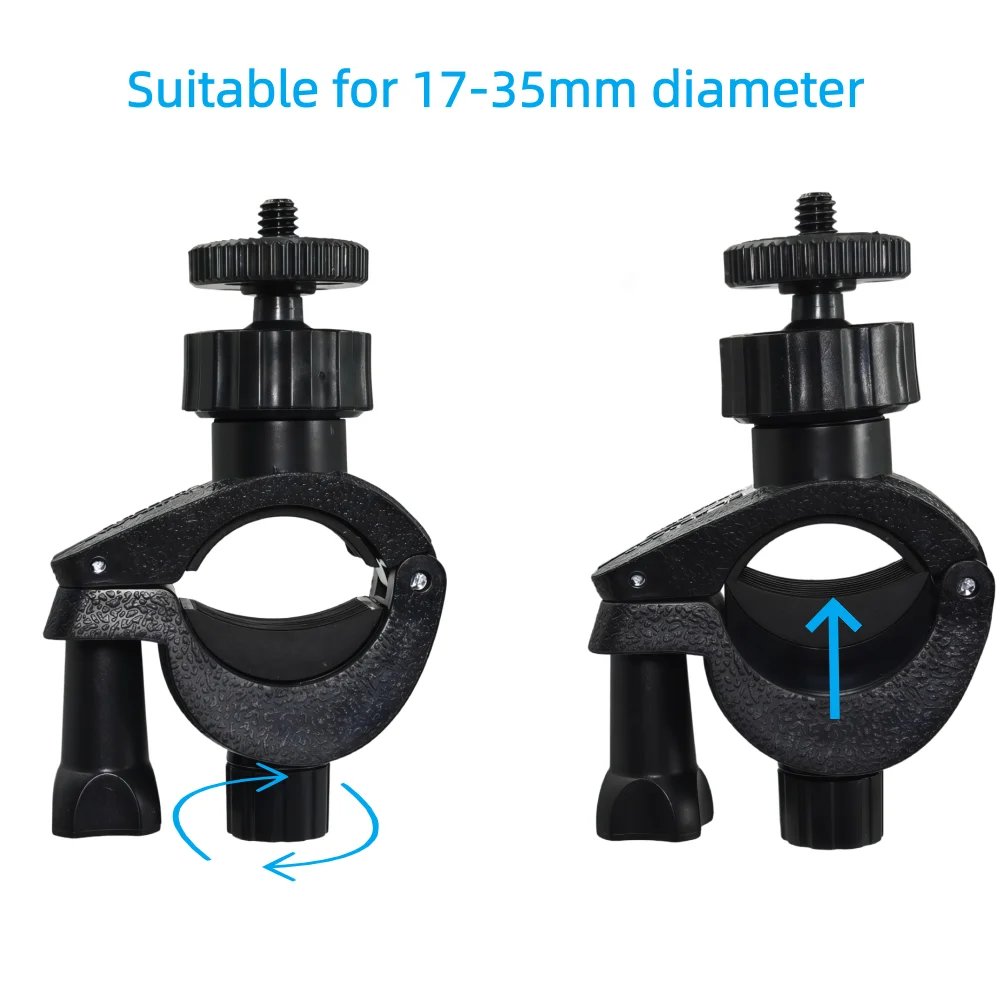 Adjustable Handlebar Adapter Mount Clamp Bracket Holder 360 ° Rotating For Circular Lamp Tripod Phone Action Camera