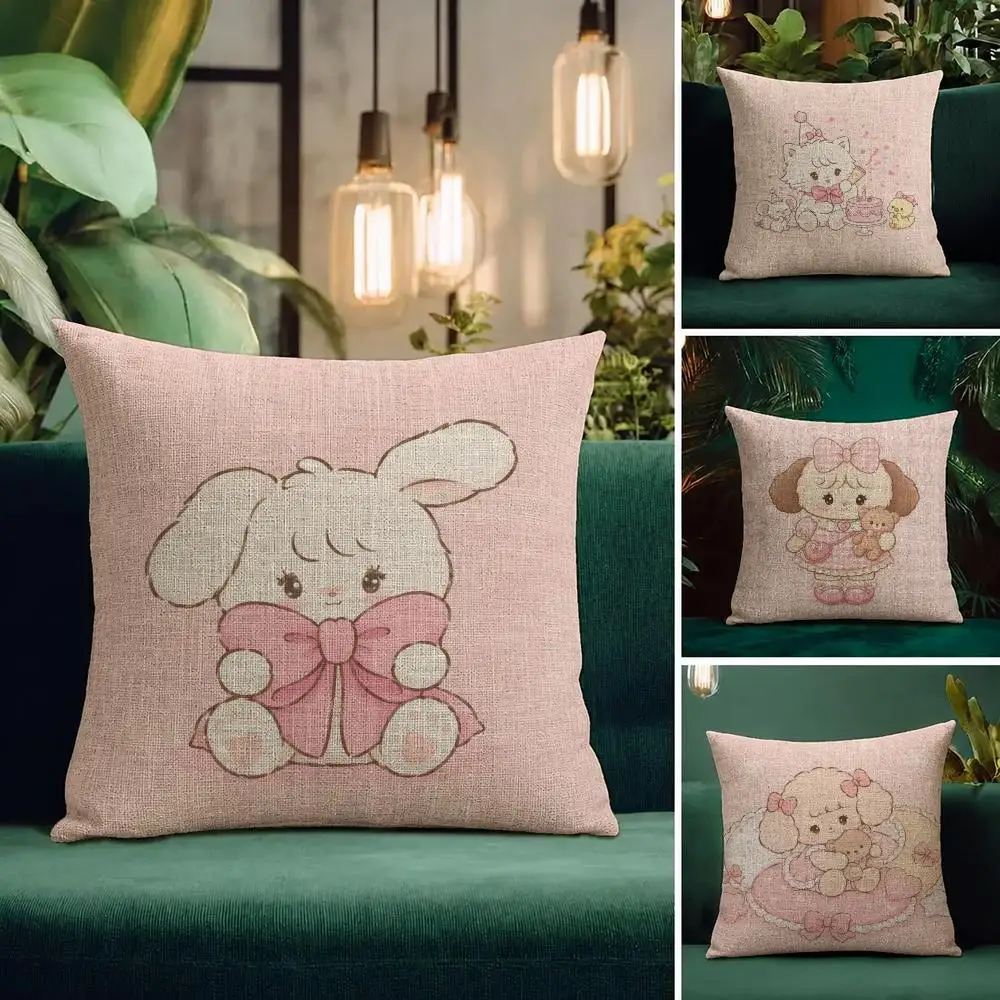 Character mikko Cushion Cover Natural Linen Pillowcase Set Cushion Cover for Sofa Bedroom Chair
