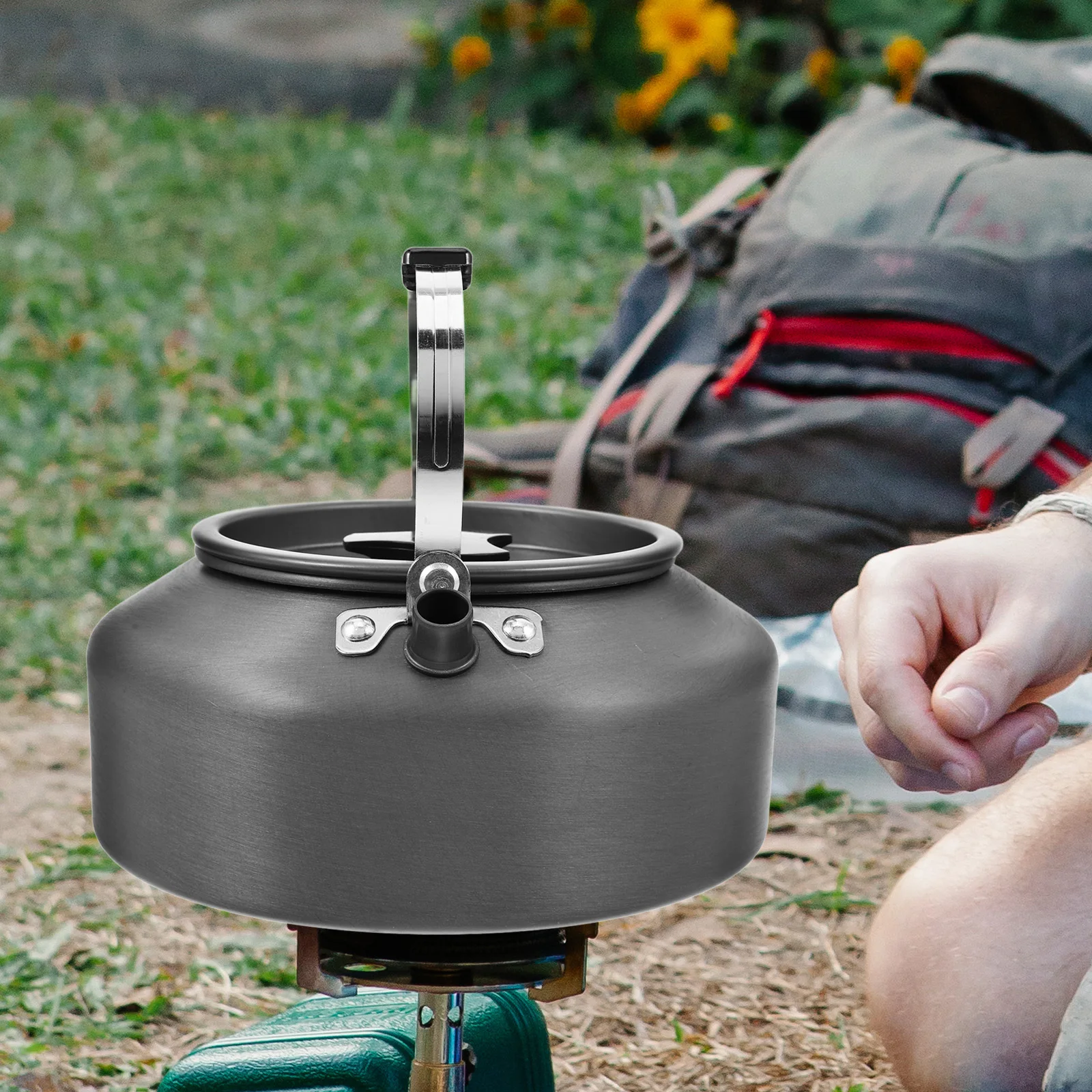 

Portable Aluminium Alloy Lightweight Stovetop Tea For Outdoor Hiking Cooking Camping Stovetop Kettle Portable Water Kettle