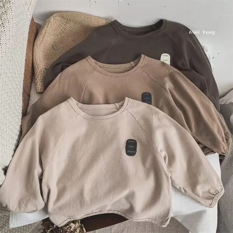 2024 Autumn Children's Long Sleeve Top Cotton Bunch Loose Top