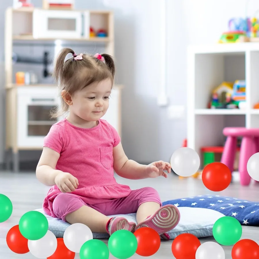 幼児用ソフトプラスチックボール180個、耐圧オーシャンボール、フォトブースの小道具、プレイテント、スイミングプールパーティー用に再利用可能