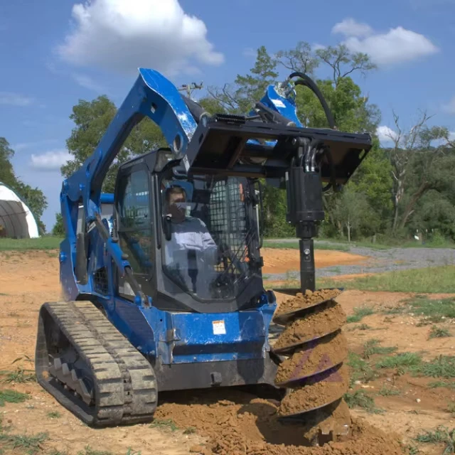 

KX163 Excavator Auger Drill - Hydraulic High Torque Earth Drill Bit for 3-6 Ton Fence Post