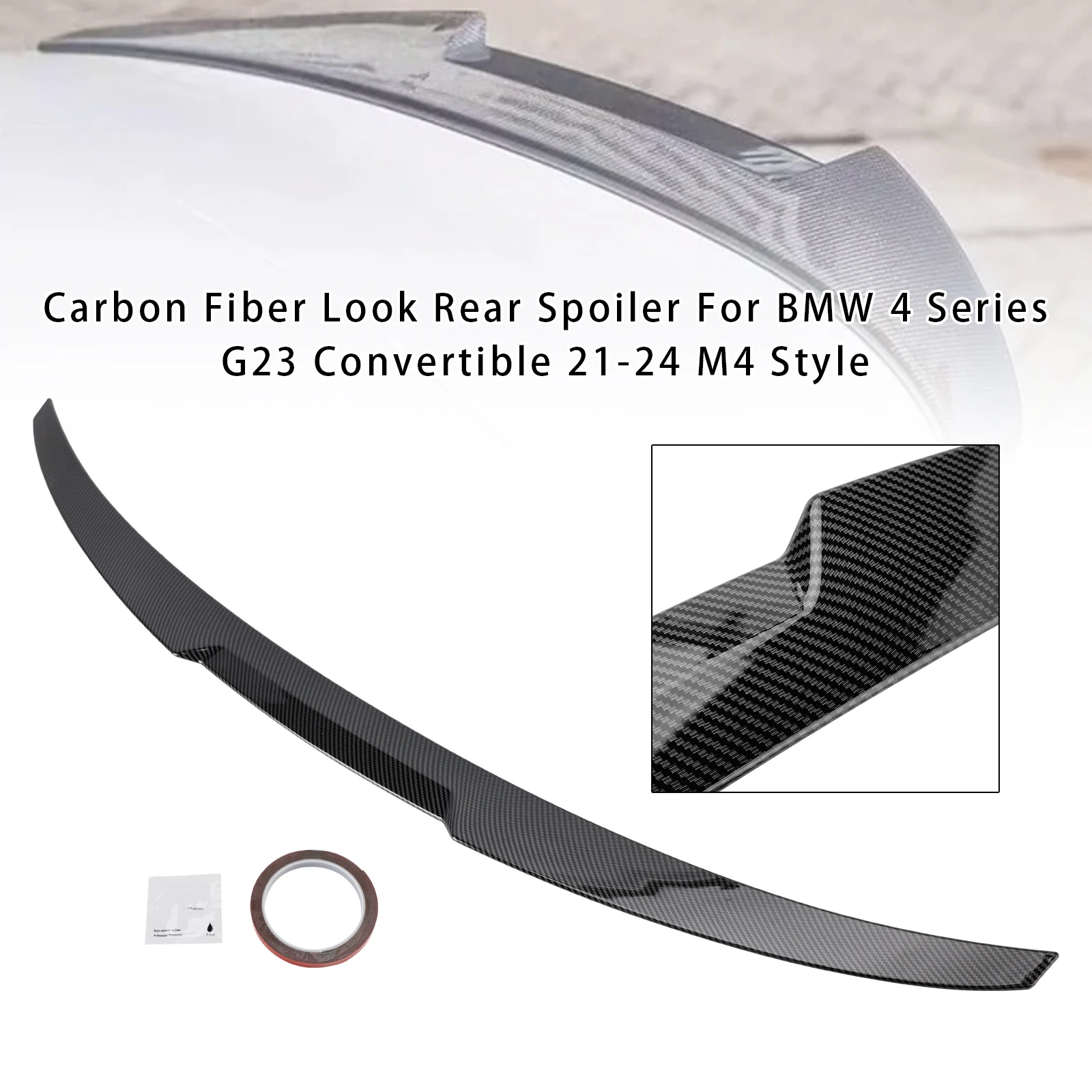 

Artudatech Carbon Fiber Look Rear Spoiler For BMW 4 Series G23 Convertible 2021 2022 2023 2024 M4 Style