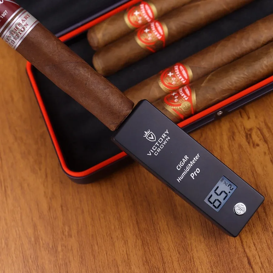 Digital USB Pocket Cigarettes Damp Detector Density Digital Smoking Humidity LCD Gadget Cigar Moisture Meter Tobacco Hygrometer