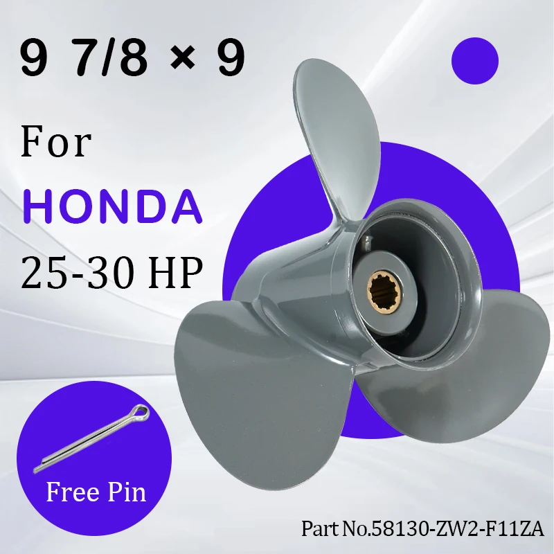

Для подвесного пропеллера HONDA 9 7/8*9, винт из алюминиевого сплава для лодки, 3 лопасти, 10 строк, 25 30 л.с., 58130-ZW2-F11ZA, корабельный двигатель
