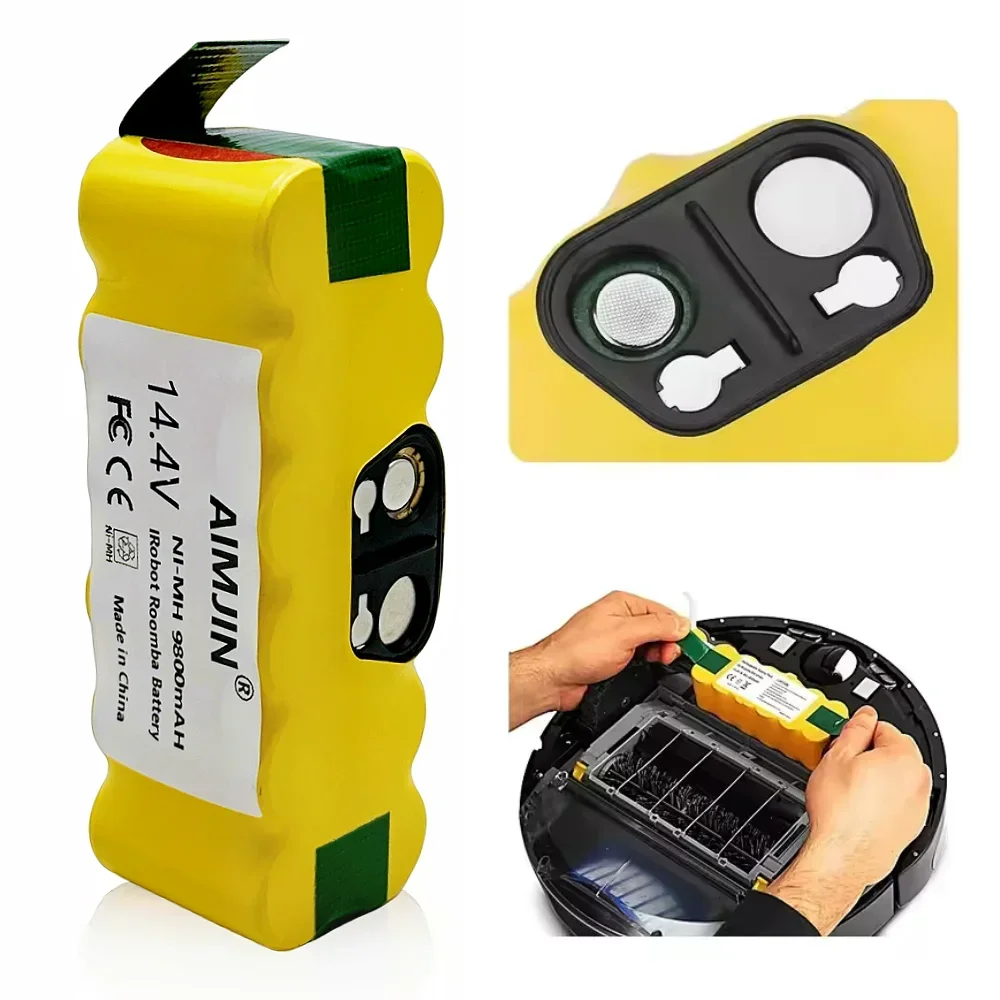 

14.4V Vacuum Cleaner Battery 9800mAh NI-MH Rechargeable Battery for IRobot Roomba 500 600 700 800 900 Series