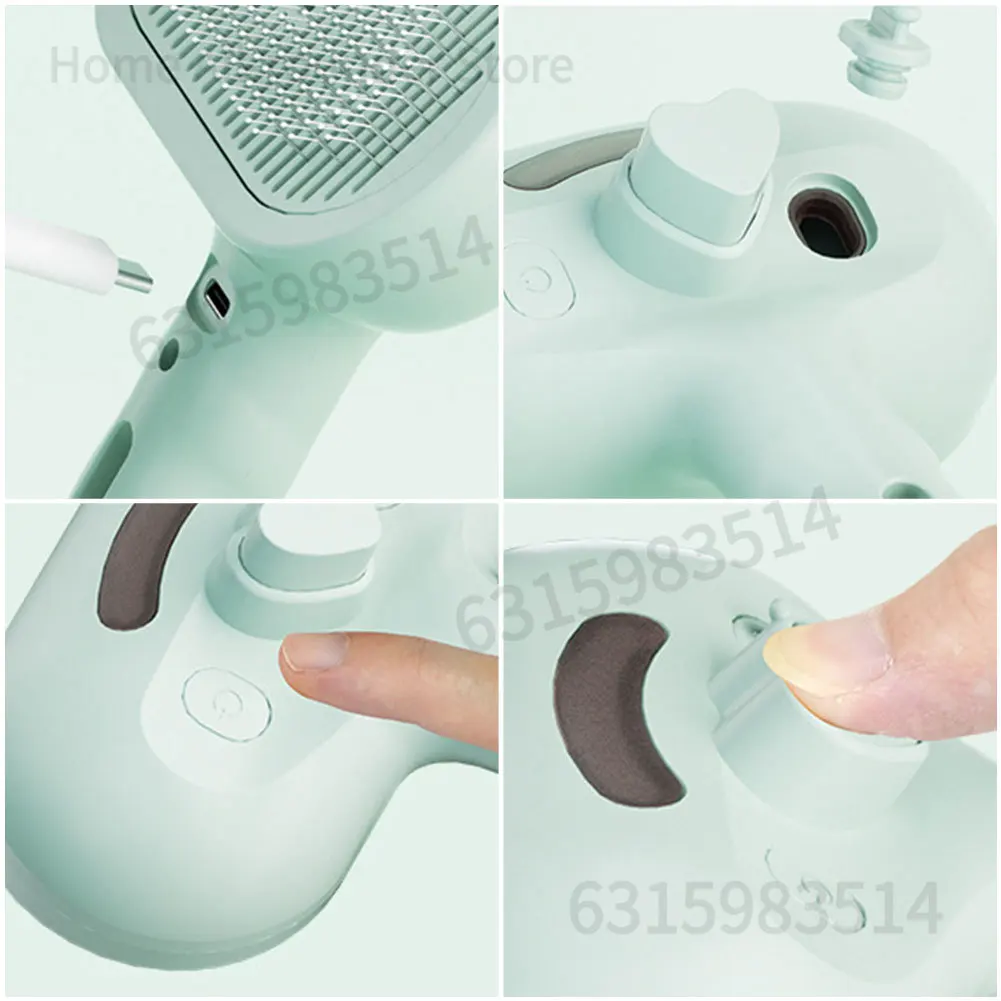 3 في 1 فرشاة بخار للقطط، مشط إزالة شعر الحيوانات الأليفة، فرشاة شعر القطط، فرشاة للقطط للتساقط والعناية بالقطط والكلاب والحيوانات الصغيرة