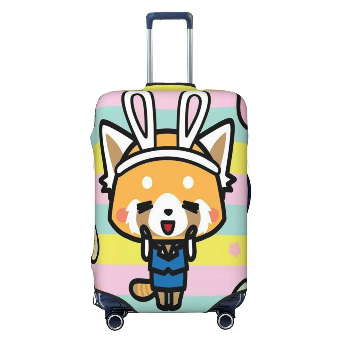 

Custom Aggressive Retsuko Rabbit Ears Travel Luggage Cover Dust Proof Suitcase Cover Protector Fit 18-32 Inch