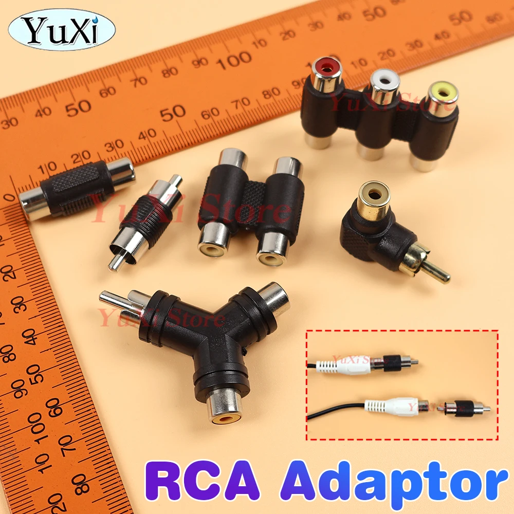 المزدوج 2 RCA أنثى إلى ذكر موصل الصوت محول فونو مقرنة فيديو موصل التوصيل المقبس RCA فونو التوأم AV المقرنة ل DVD