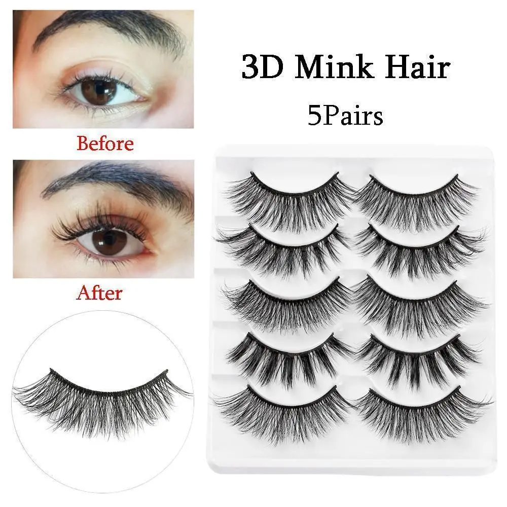 Professional Cruelty-Free Beauty Makeup Reusable Full Strips 3D Faux Mink Hair Natural Long Wispy Fluffy False Eyelashes