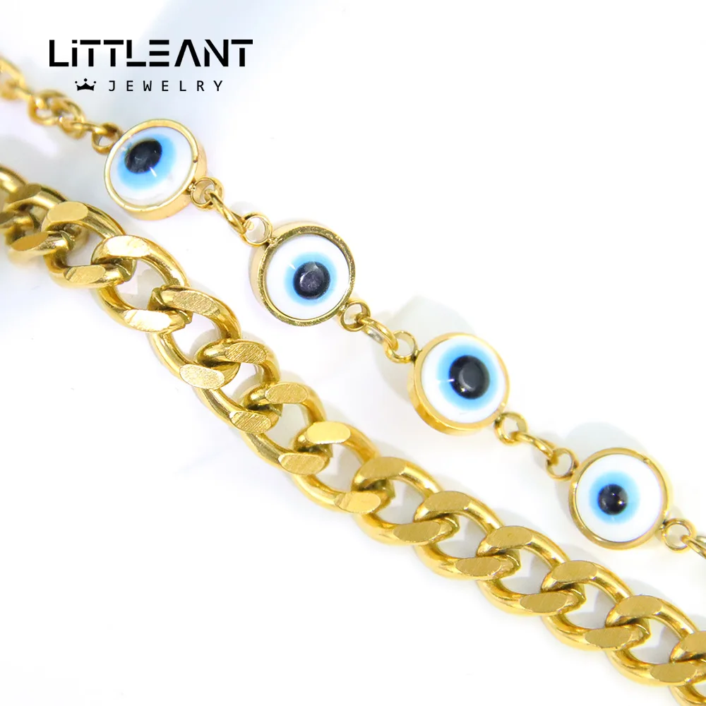 التركية القوطية الشر سوار بحليات العين الزرقاء دبي الفولاذ المقاوم للصدأ الهيب هوب الكوبية سلاسل سحرية الإيطالية النساء الرجال خمر مجوهرات الحفلات