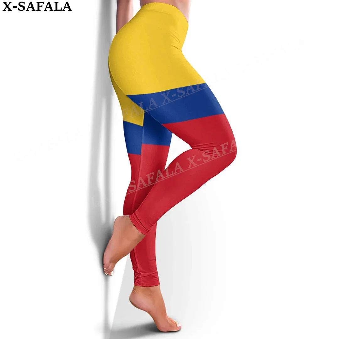 Colombia Coat Of Arms Love Country Leggings stampa 3D donna Yoga Girl Stretch GYM Slim Legging a vita alta sport estivi-1