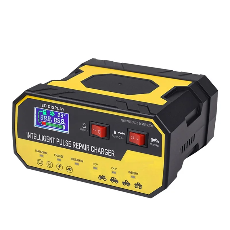 

AB66-Short Circuit Protection Overcharge Protection 12V24v Intelligent Repair Motorcycle Fast Charger EU-PLUG