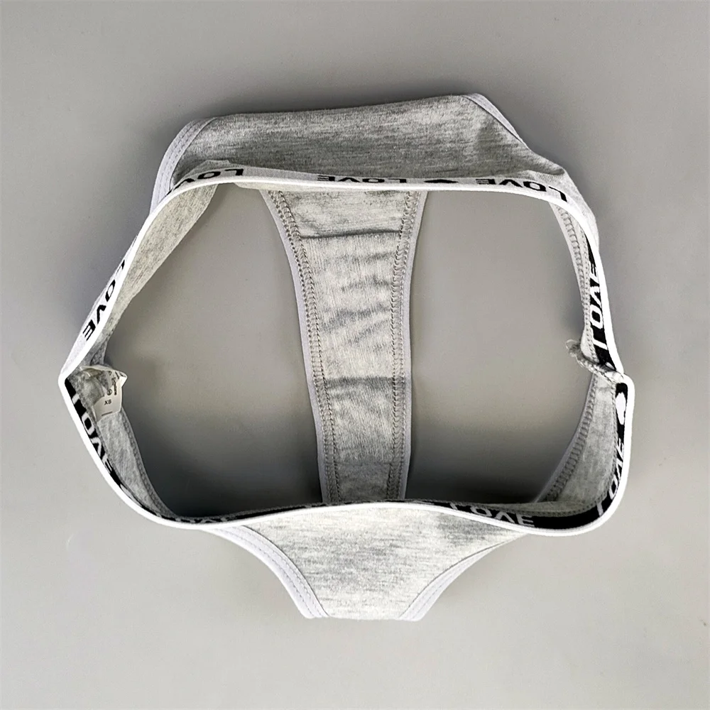 3 ks "Love" letters Belt Bavlněné tanga Sexy nízký pas T-back G-string Módní sportovní spodní prádlo Jóga Fitness kalhotky - náhled 6