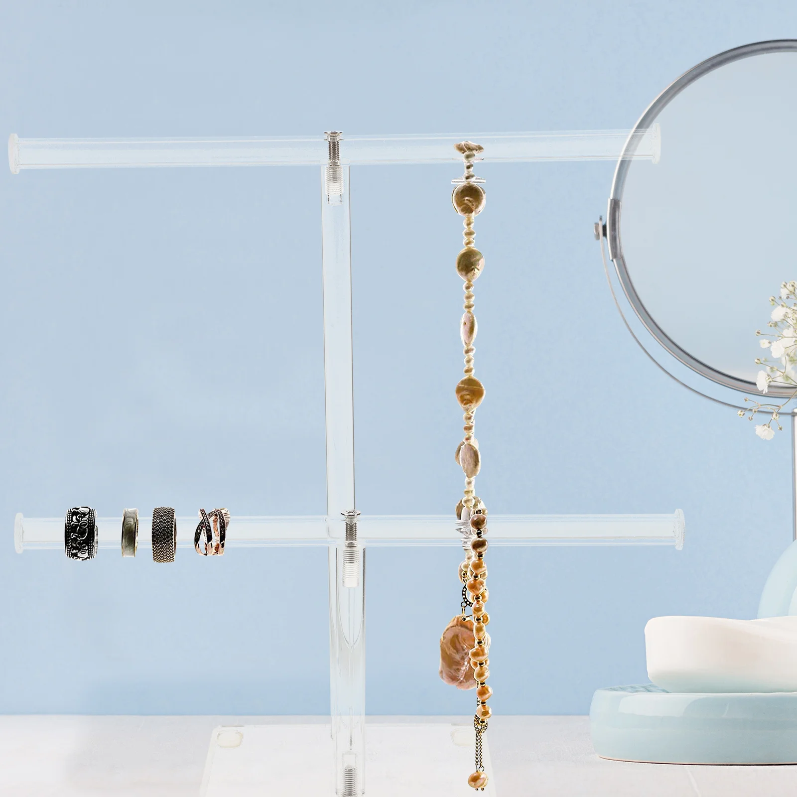 

Держатель для ожерелья, многофункциональная акриловая подставка для ювелирных изделий, декоративный держатель для браслета, органайзер для колец, стеллаж для хранения ювелирных изделий