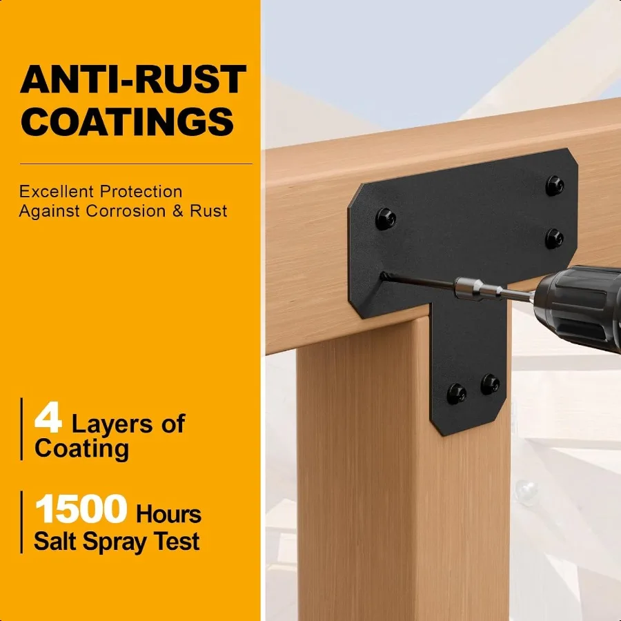 14x8 مسامير هيكلية خشبية 50 حزمة مسامير تأخر الرأس السداسية مسامير خشبية مقاومة للصدأ لسجل الأخشاب المناظر الطبيعية الخشب الأسود