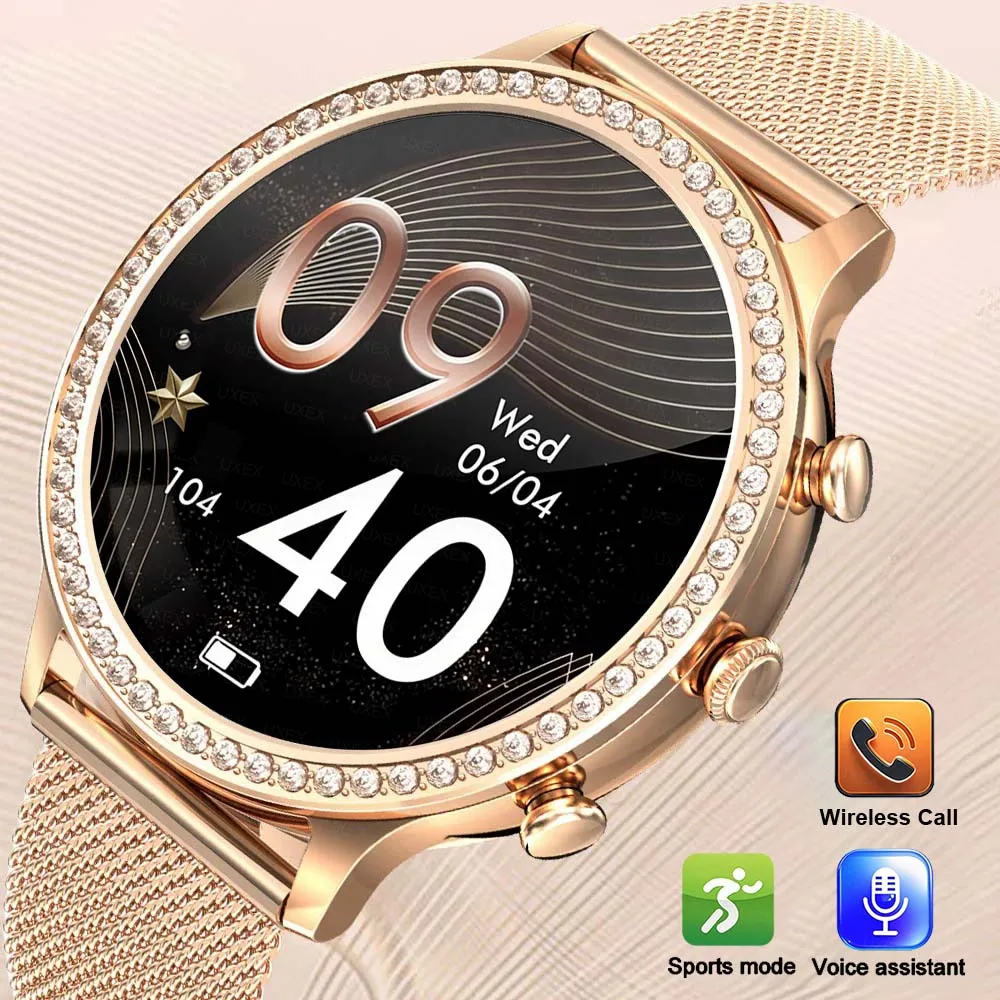 Fashion Smart Watch Women Bluetooth Call DIY Custom Music Control Multifunction Sport Fitness For Android Ios Smartwatch Ladies