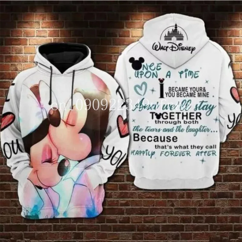 

Disney Mickey Mouse Hoodie Merry Christmas Cartoon Print Hoodie Fashion Pullover Men's Daily Casual Y2k Hoodie Crew Neck Top