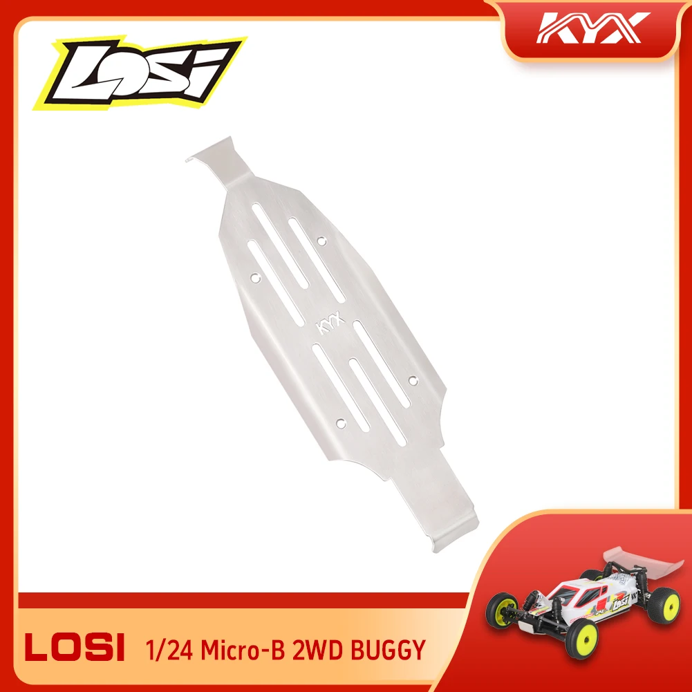 NUEVA placa protectora inferior de acero inoxidable con marco de BUGGY Losi 1/24 Micro-B 2WD