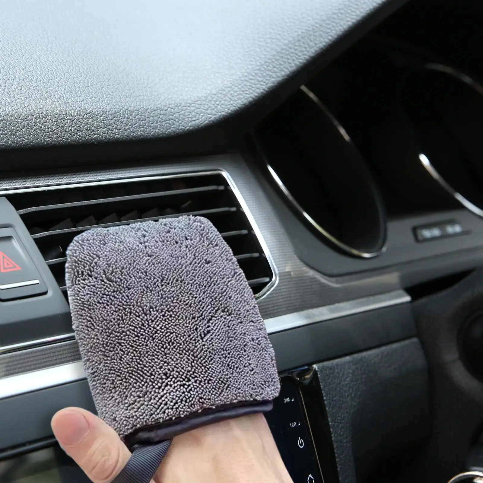 Car Wash Mitts Detailing Gloves Microfiber Polishing Decontamination for Leather Seat Interior Dashboard Wheel Door Paint Safe