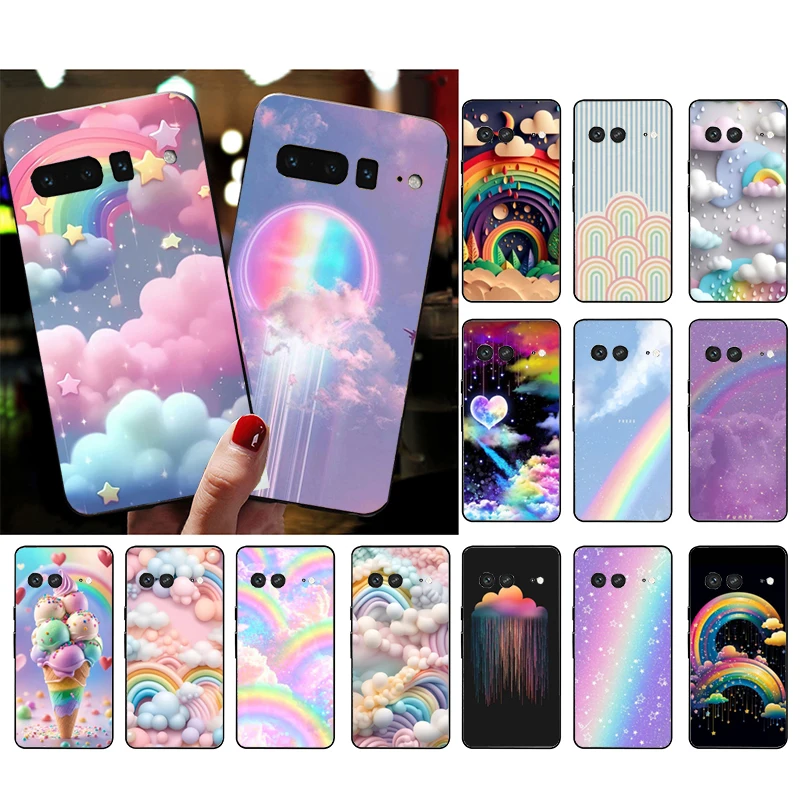 

Kawaii Rainbow Clouds Stars Phone Case For Google Pixel 9 Pro XL 8A 8 7 Pro 7A 7 6A 6 Pro Pixel 4 3 XL 5 6 4A