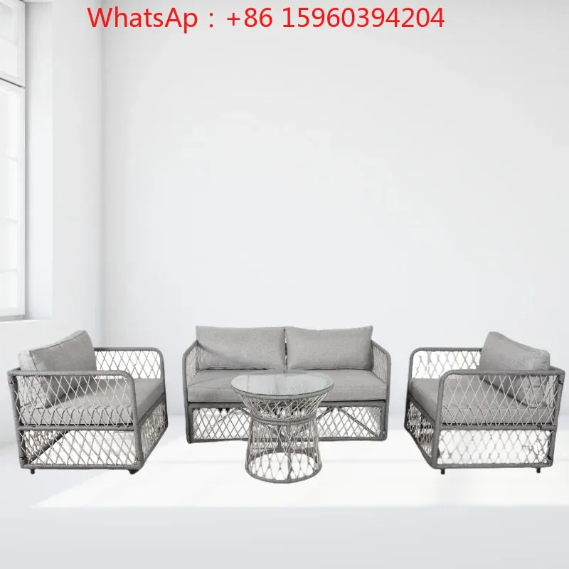 Courtyard simple outdoor garden B & B hotel furniture outdoor sofa rattan chairs Nordic custom factory Nordic style