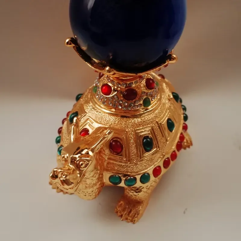 Home Decoration Gifts Feng Shui Golden Eagle Diamond Amber Ball Metal Craft Collection Ornament