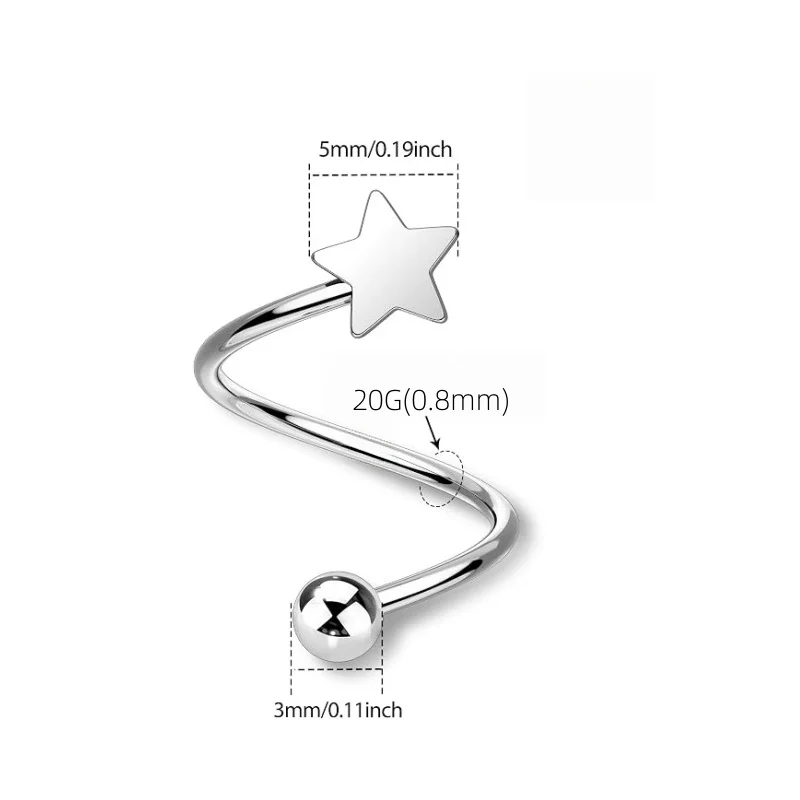 1pair Sweet Heart Climber Crawler Hoop Earrings Helix Twist Huggie Hoops Cuffs Cartilage Wrap Earring Piercing Fashion Jewelry