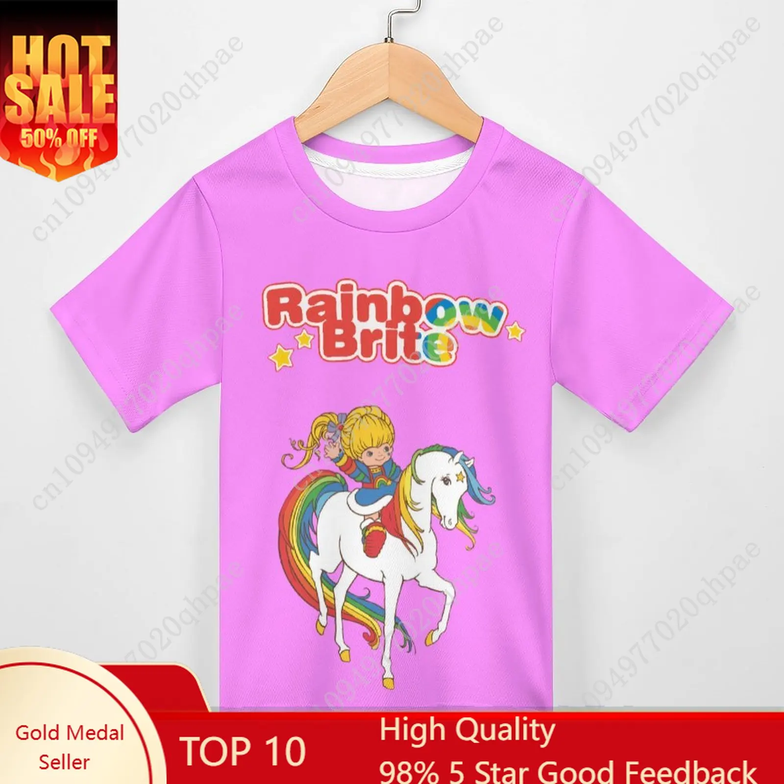 

Brite Rainbow T Shirt Boys Girls Childs Cotton Short Sleeves Tlightweight Breathable Comfortable Tshirt Custom Made Summer Tops